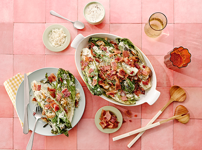 Grilled Romaine Caesar Salad with Crispy Bacon | Prairie Fresh®