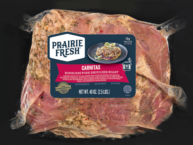 Boneless Pork Shoulder Roast dry rubbed with Carnitas Seasoning | Prairie Fresh®